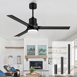 Biukis Ceiling Fans with Lights and Remote, Black Ceiling Fan with Remote, Outdoor Fan with Light... | Amazon (US)