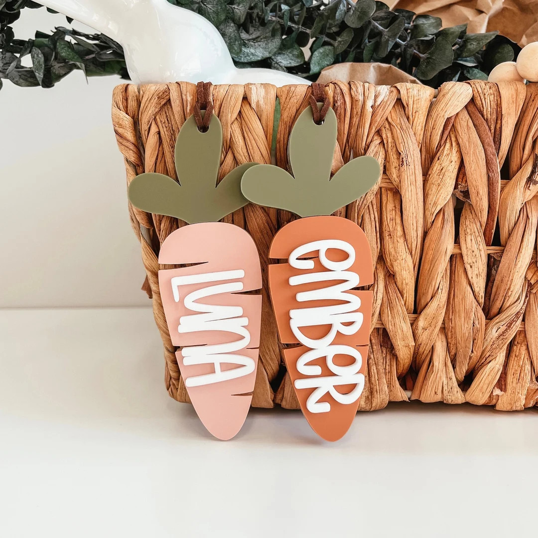 Carrot Easter Basket Tag, Personalized Easter Basket Tag, Custom Easter Tag, Carrot Easter Tag, C... | Etsy (CAD)