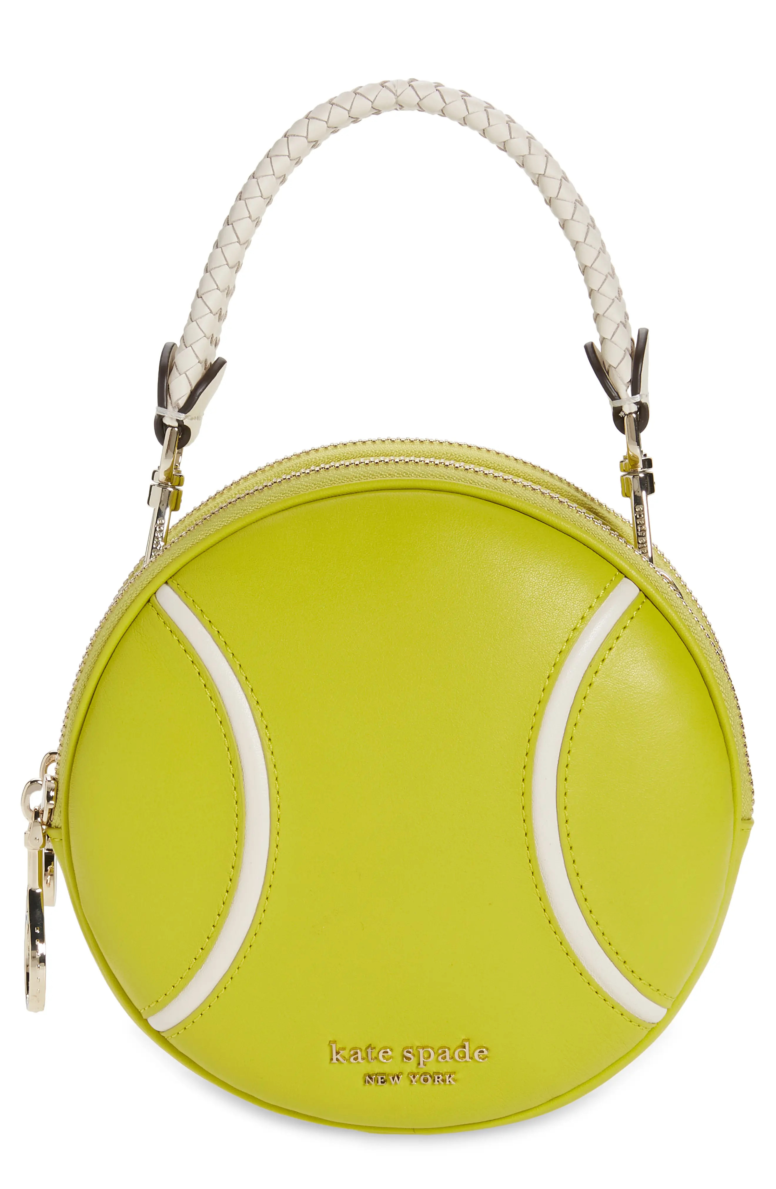 kate spade new york double tennis ball crossbody bag in Granny Smith at Nordstrom | Nordstrom