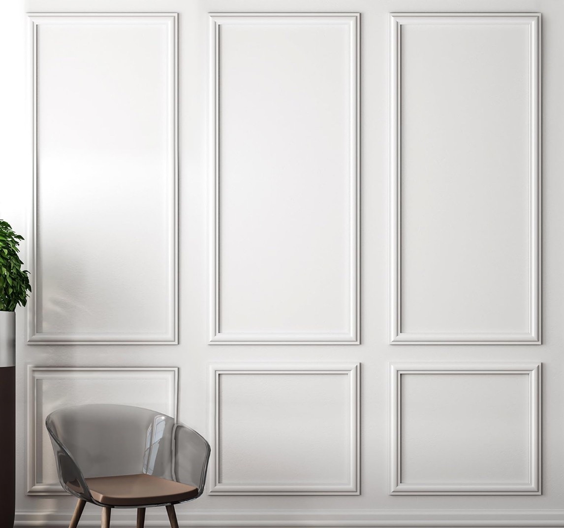 Pangda 3 Set Peel and Stick Wall Molding Kit, Premade Accent Molding Wainscoting Panel for Interior Wall Moulding Decor, Ready to Assemble Wainscoting Accent Panel (54 x 24 in)

#LTKHome #LTKStyleTip