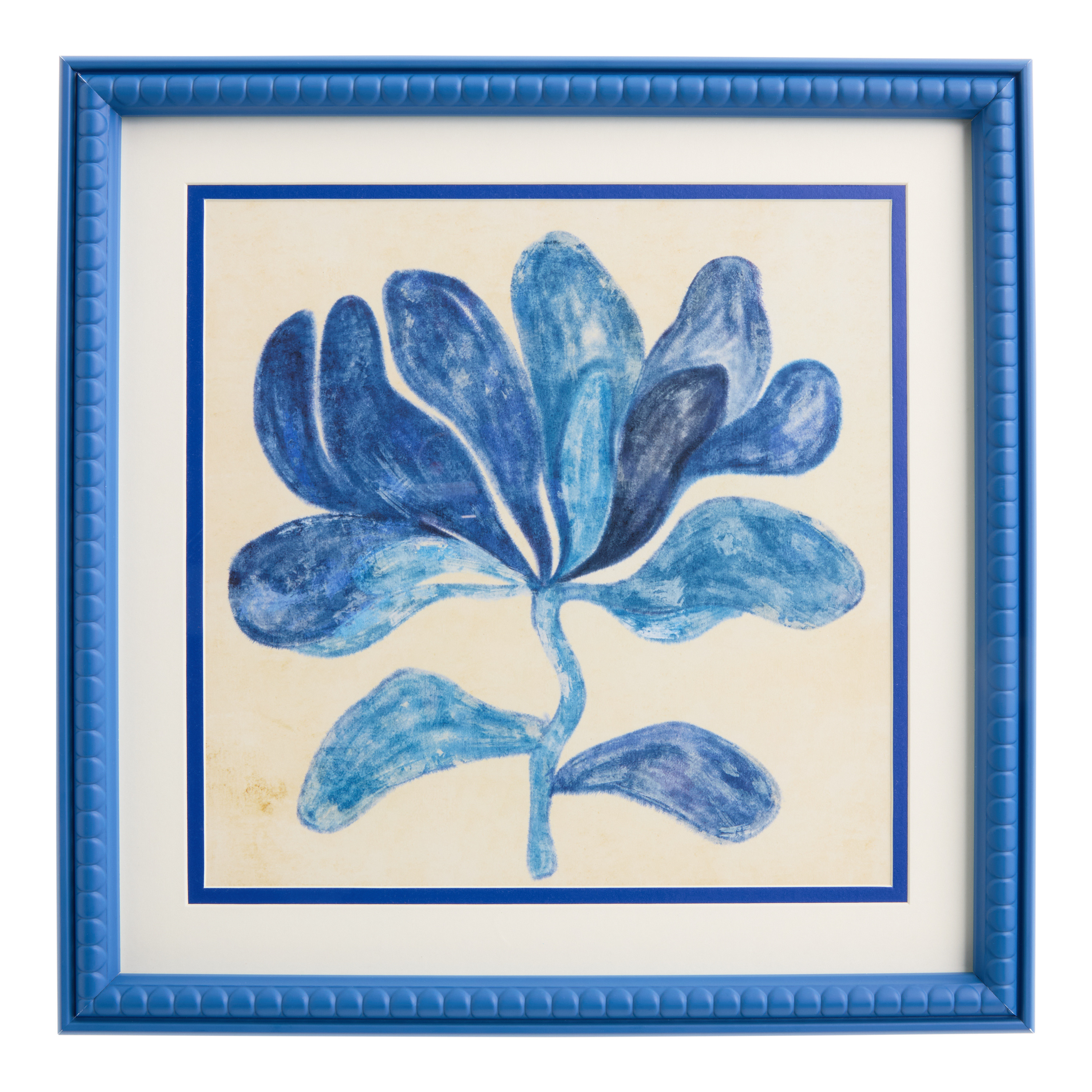 Blue Scandinavian Flower Framed Wall Art | World Market
