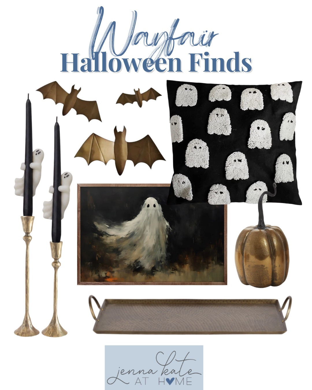 Wayfair Halloween finds include candlesticks, candle holders, decorative bags, throw pillow, wall art, decorative pumpkin, and tray.

Home decor, Halloween decor, looks for less, styled home

#LTKHome #LTKSeasonal
