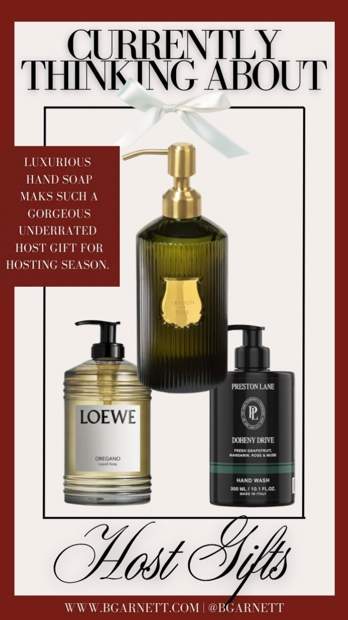 Hosting season is upon us and finding an excellent host gift is quite an art. I love gifting beautiful luxury hand soap as a host gift. Evey time they use it they will think of you and it can be a refilled over and over for years to come making it a lasting piece of decor 

Host gift | hostess gift | gifts for her | gifts for him | gifts for the home body | hosting season 

#LTKHoliday #LTKHome #LTKGiftGuide