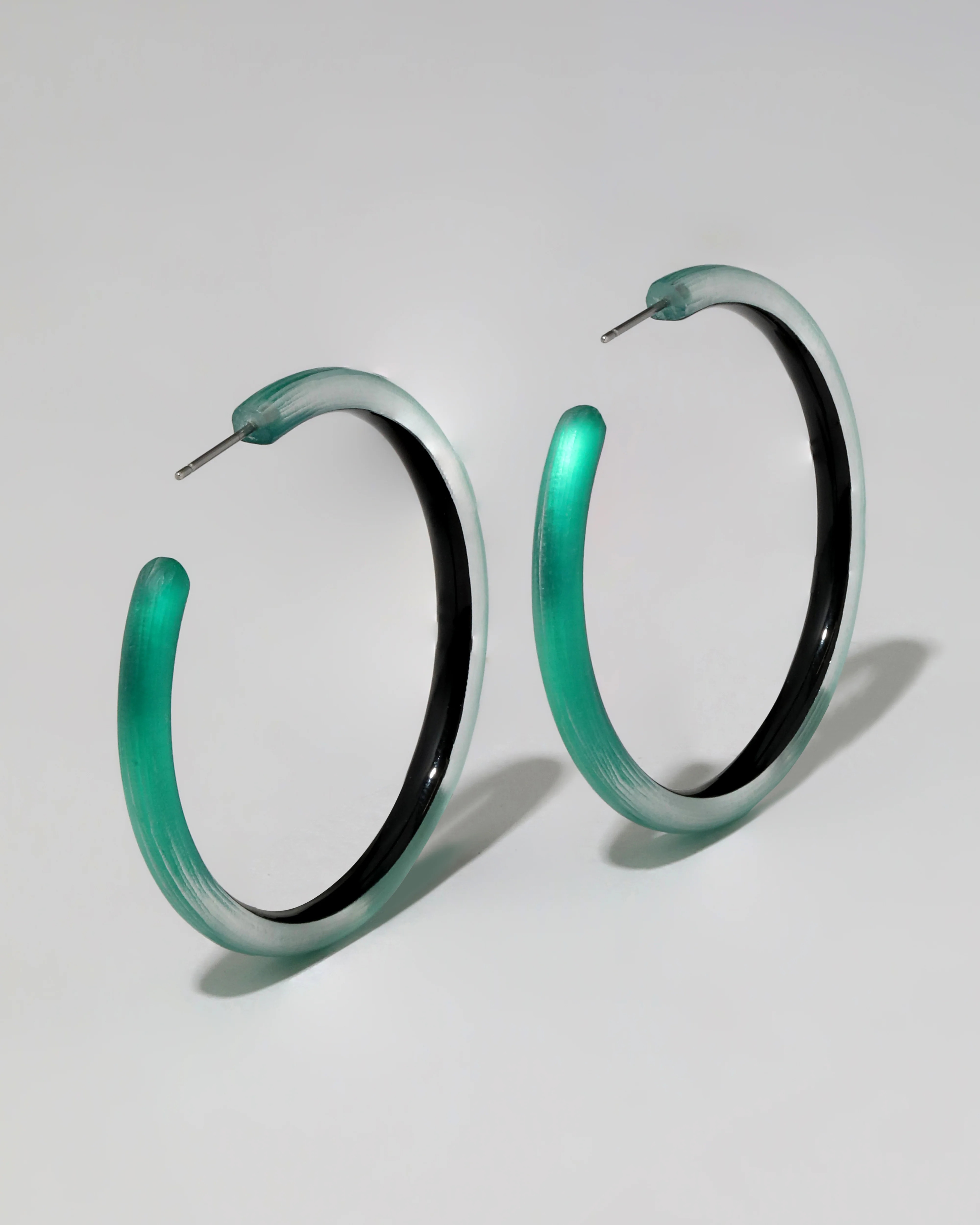 Metallic Emerald Skinny Lucite Hoop Earring | Alexis Bittar | Alexis Bittar
