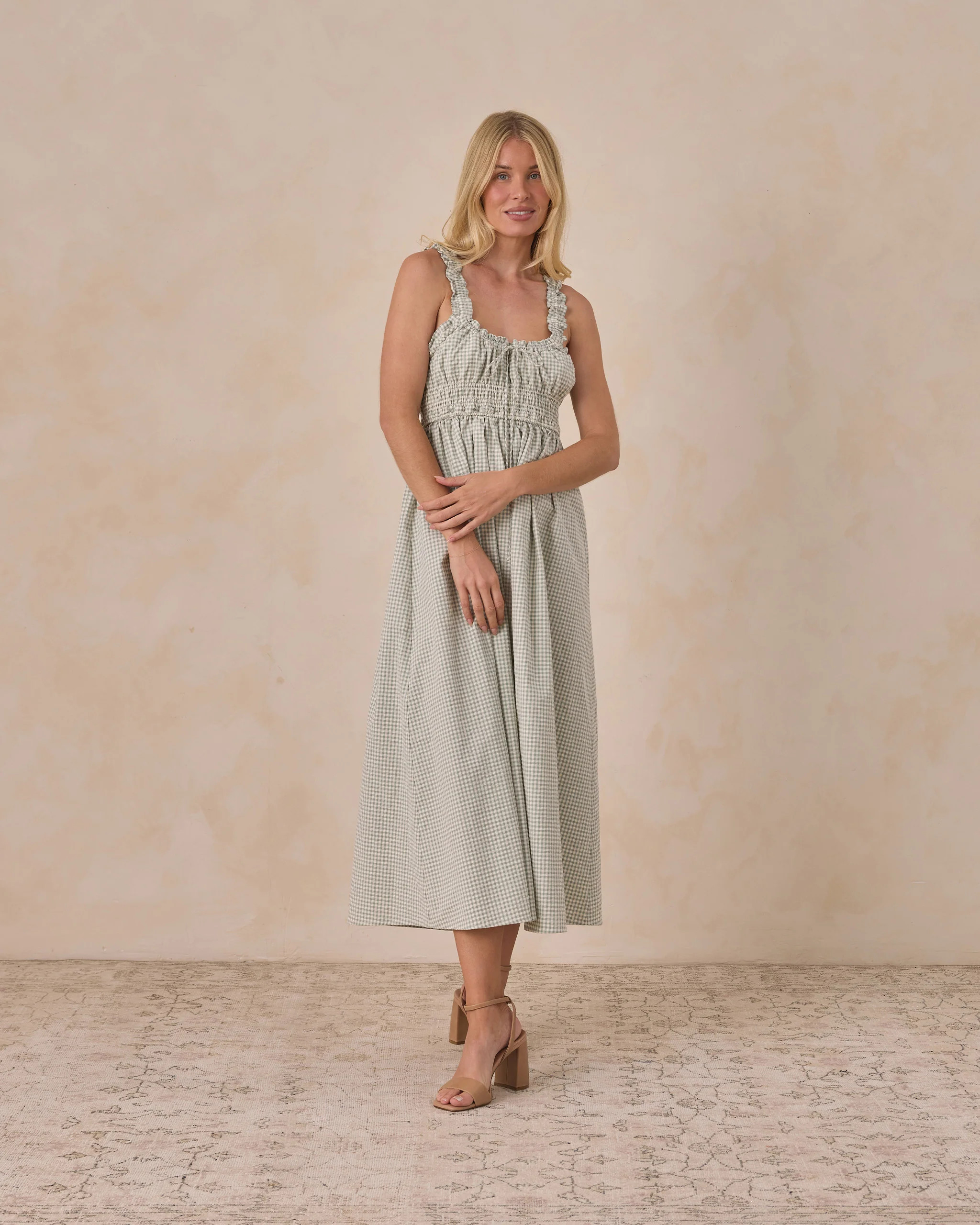Women's Jane Dress Eucalyptus Check | Rylee + Cru