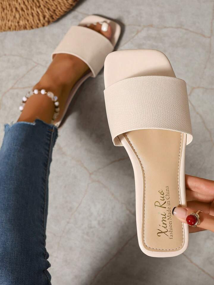 New Spring/Summer Fashion H-Shaped Slippers For Women, Trendy Casual Slip-On Roman Style Sandals,... | SHEIN