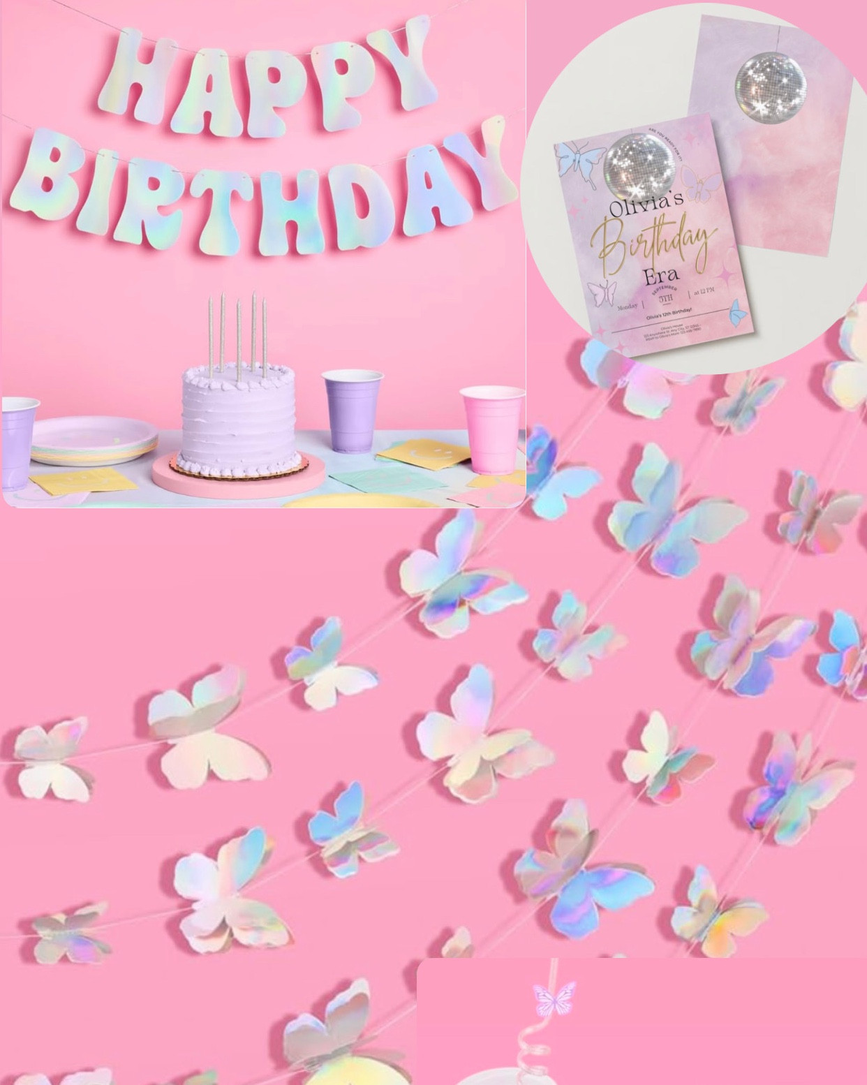 Happy 12th Birthday 
Loving the iridescent butterflies with pink and purple combo!  

#LTK #LTKPARTIES #LTKids #birthdayers

#LTKParties #LTKKids