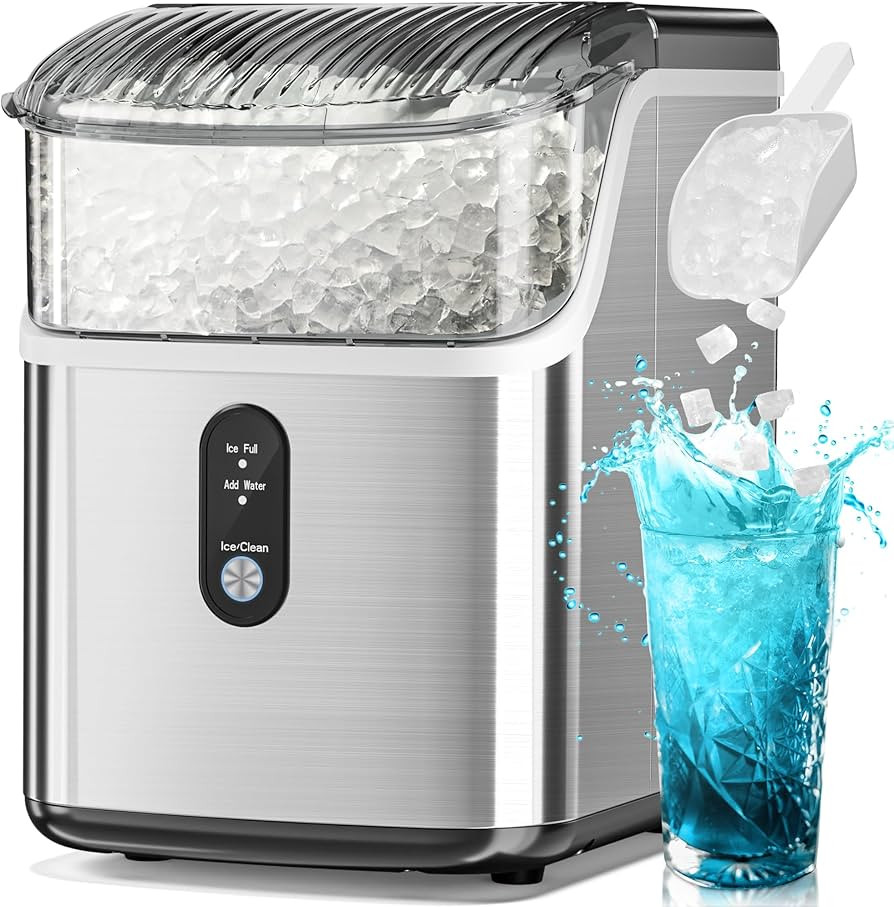 Nugget Ice Maker Countertop, Pebble Ice Maker with Chewable Ice, 34lbs/Day, One-Click Operation, ... | Amazon (US)