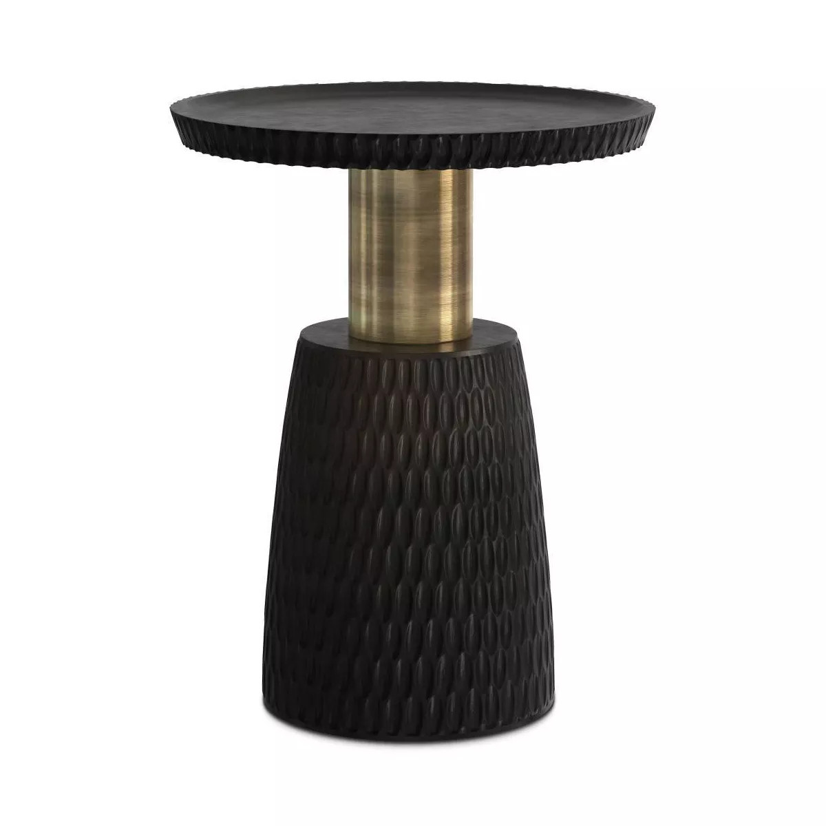 WyndenHall Violeta Side Table Black/Gold: Stain-Resistant, Mango Wood, Round Shape | Target