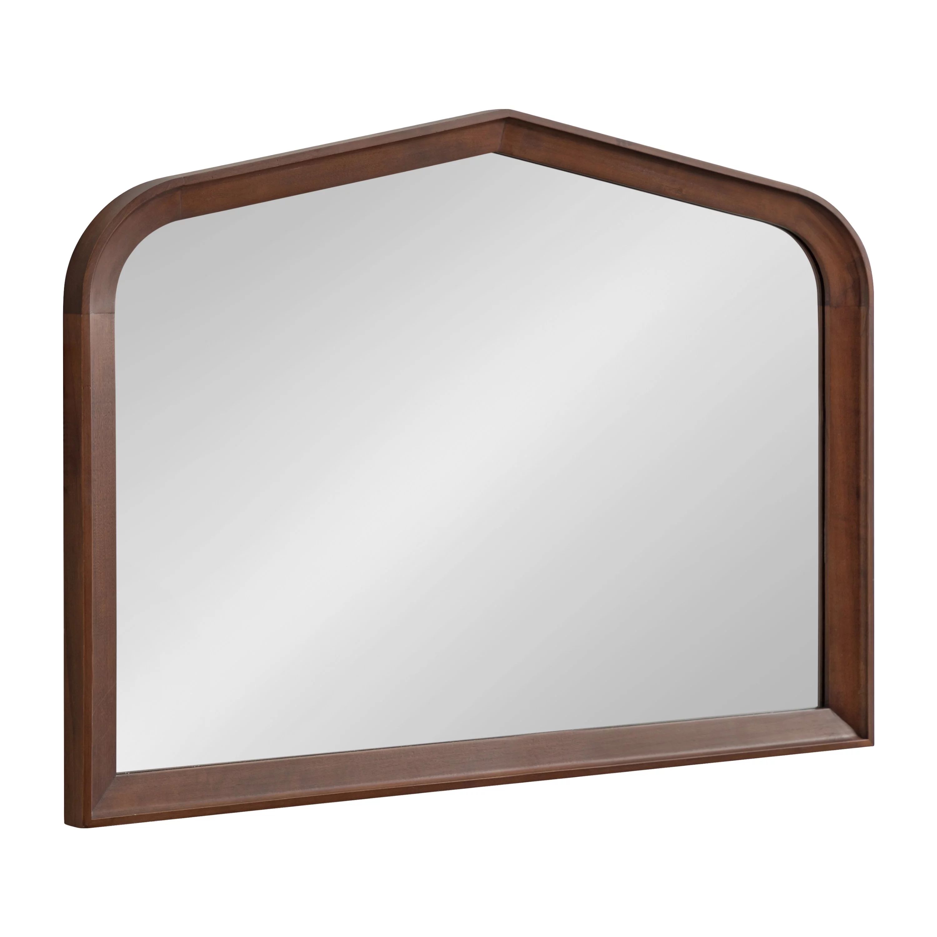 Kate and Laurel Tudor Traditional Wooden Wide Arch Wall Mirror, 36 x 28, Walnut Brown, Vintage Ar... | Walmart (US)