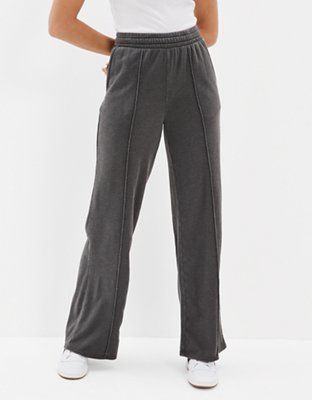 AE Fleece Super High-Waisted Baggy Wide-Leg Pant | American Eagle Outfitters (US & CA)