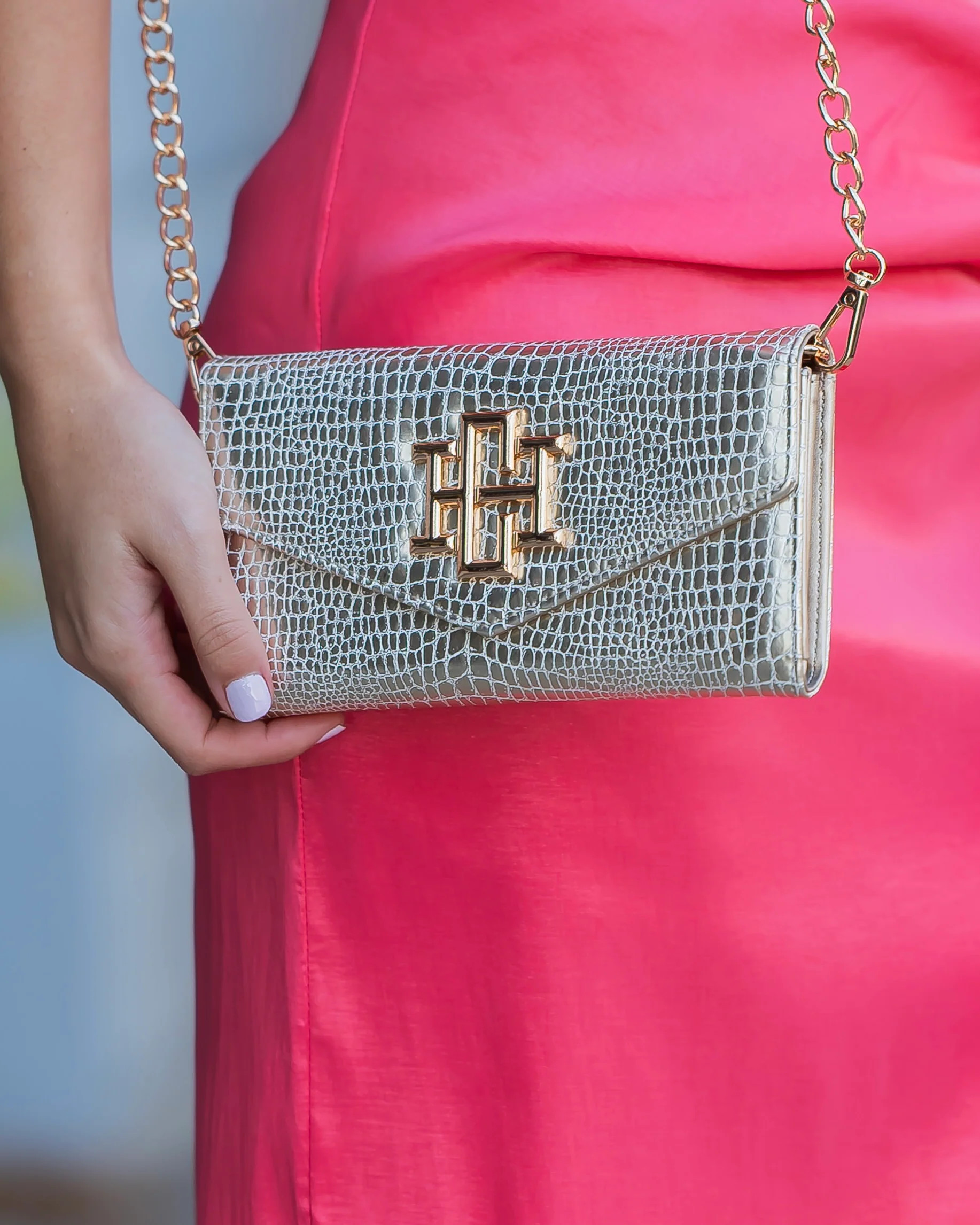 Carlington Clutch/Crossbody Gold EC | Caroline Hill