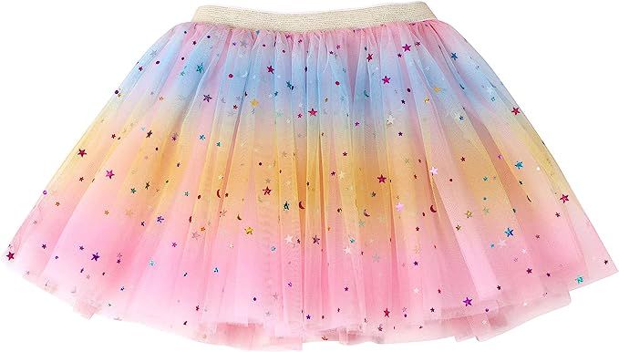 Simplicity Baby Girl's Rainbow Tutu Skirt 4-Layer Tulle Princess Ballet Dress | Amazon (US)