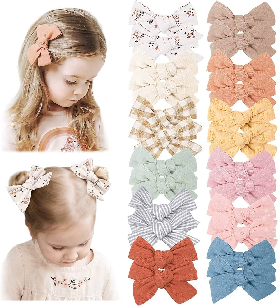 Niceye 24 PACK Baby Girl Hair Clips Set, Hair Bows Barrettes Handmade Accessories Alligator Clip ... | Amazon (US)