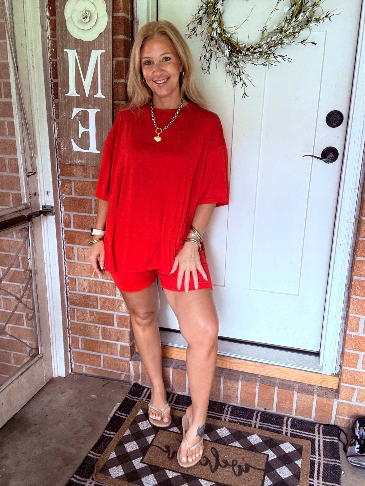 Matching set!! Yes please and in this red..

#LTKootd #LTKOver40
