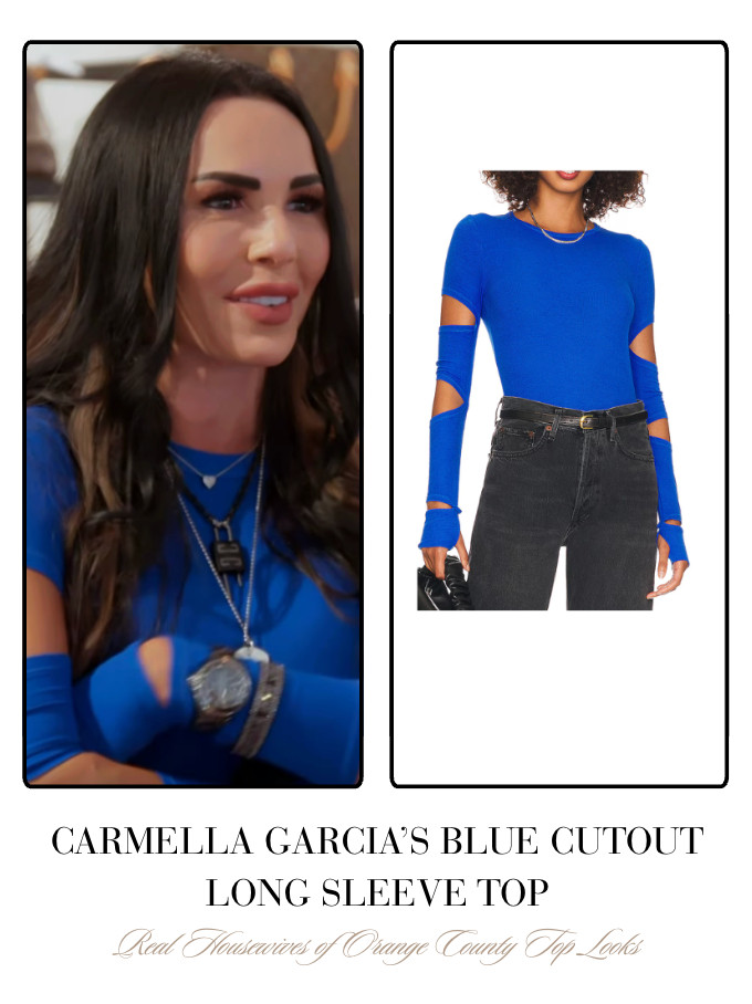 Carmella Garcia's Blue Cutout Long Sleeve Top 

 