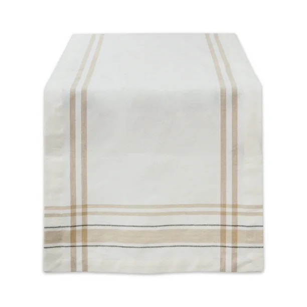 DII White Chambray French Stripe Table Runner, 72 x 14", 100% Cotton | Walmart (US)