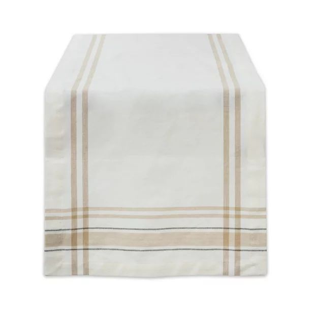 DII White Chambray French Stripe Table Runner, 72 x 14", 100% Cotton | Walmart (US)
