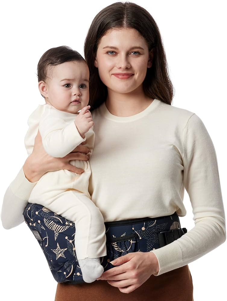 Momcozy Hip Seat Baby Carrier - Adjustable Waistband with Original 3D Belly Protector, Ergonomic ... | Amazon (US)