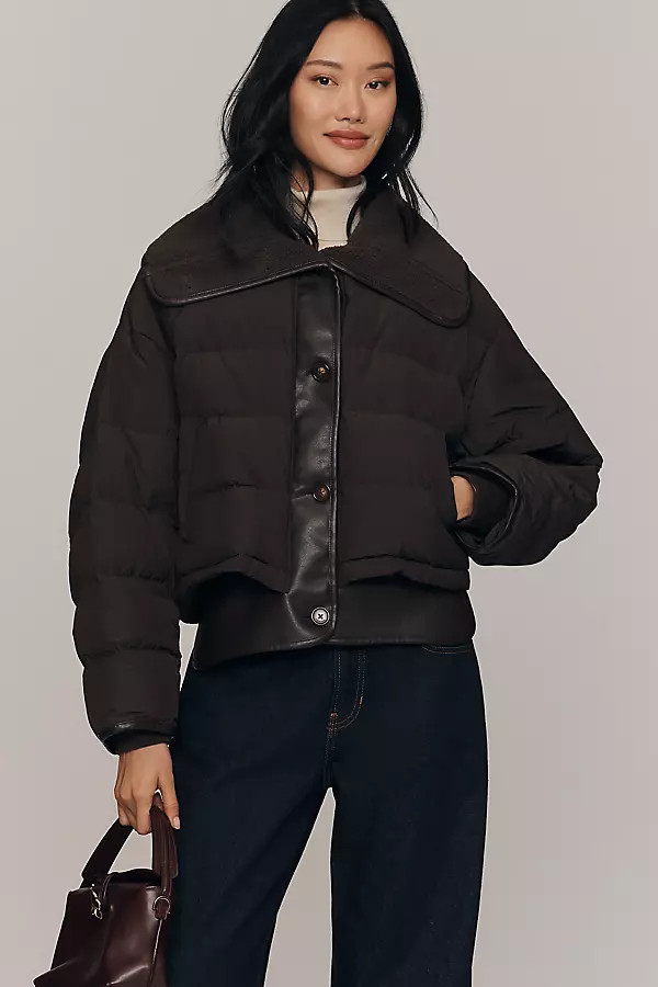 rag & bone Gloria Mixed Media Puffer Jacket | Anthropologie (US)