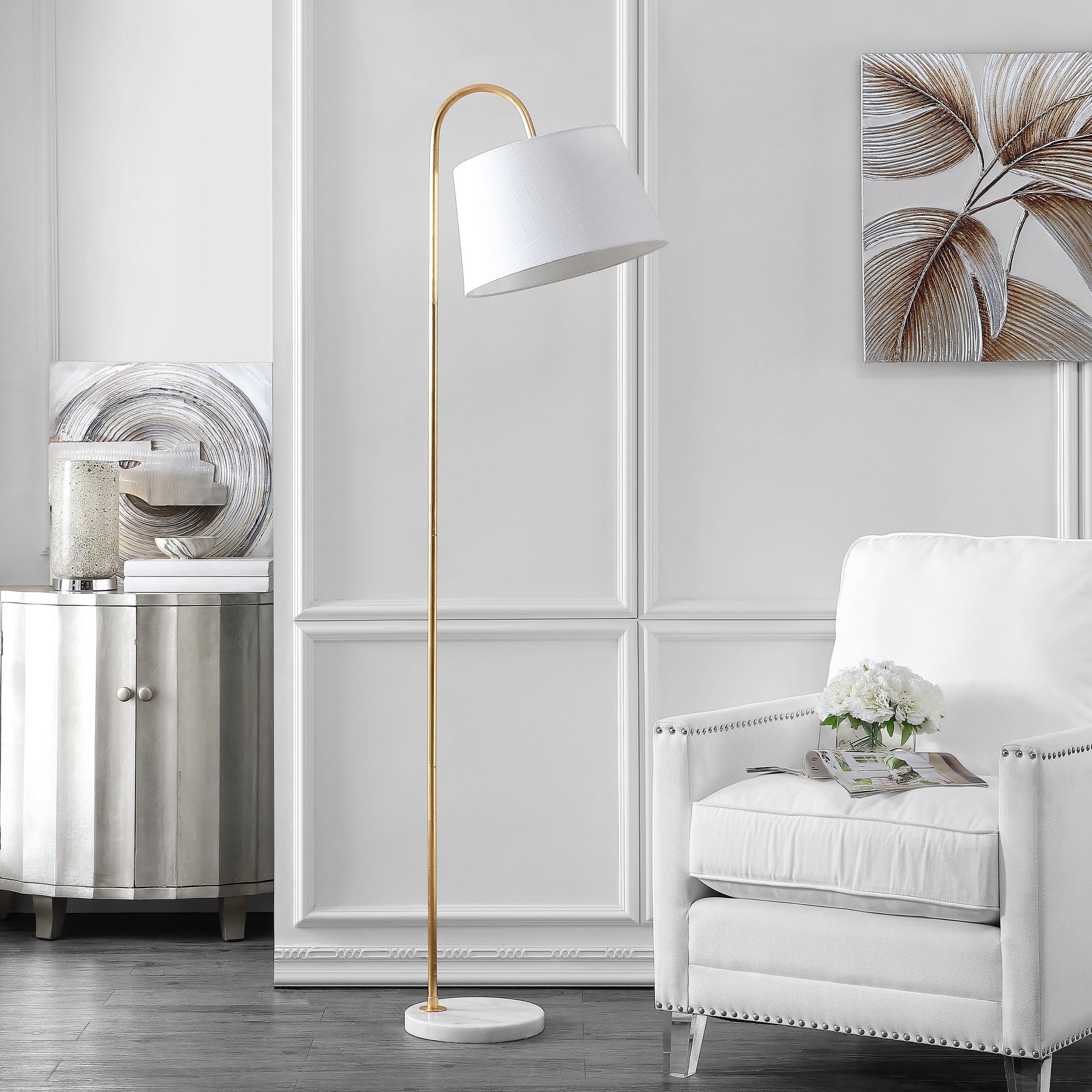 Safavieh Dacey Glam 68.5 in 1-Light Task Floor Lamp, Gold - Walmart.com | Walmart (US)