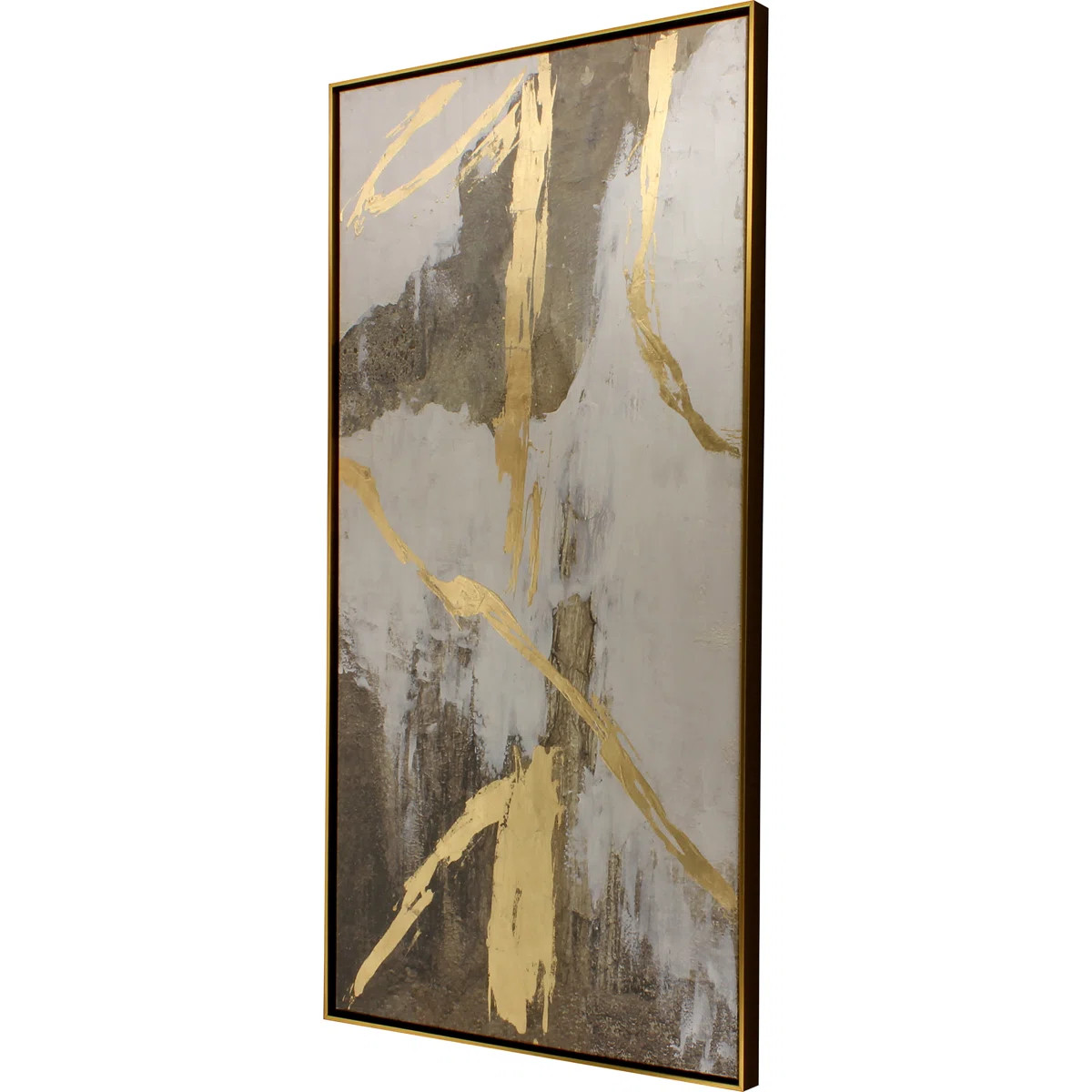 Paragon Metallic Expression I by the Studio - Floater Frame Painting on Canvas | Perigold | Perigold