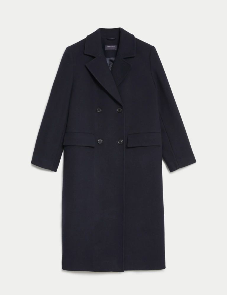 Double Breasted Longline Coat with Wool | Marks & Spencer (UK)