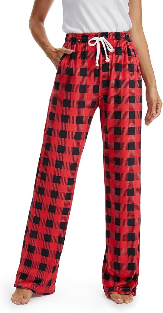 SEVEGO Tall Women's 32"/34"/36" Inseam Flannel Pajama Pants Stretch Drawstring Waist Lounge Sleep... | Amazon (US)