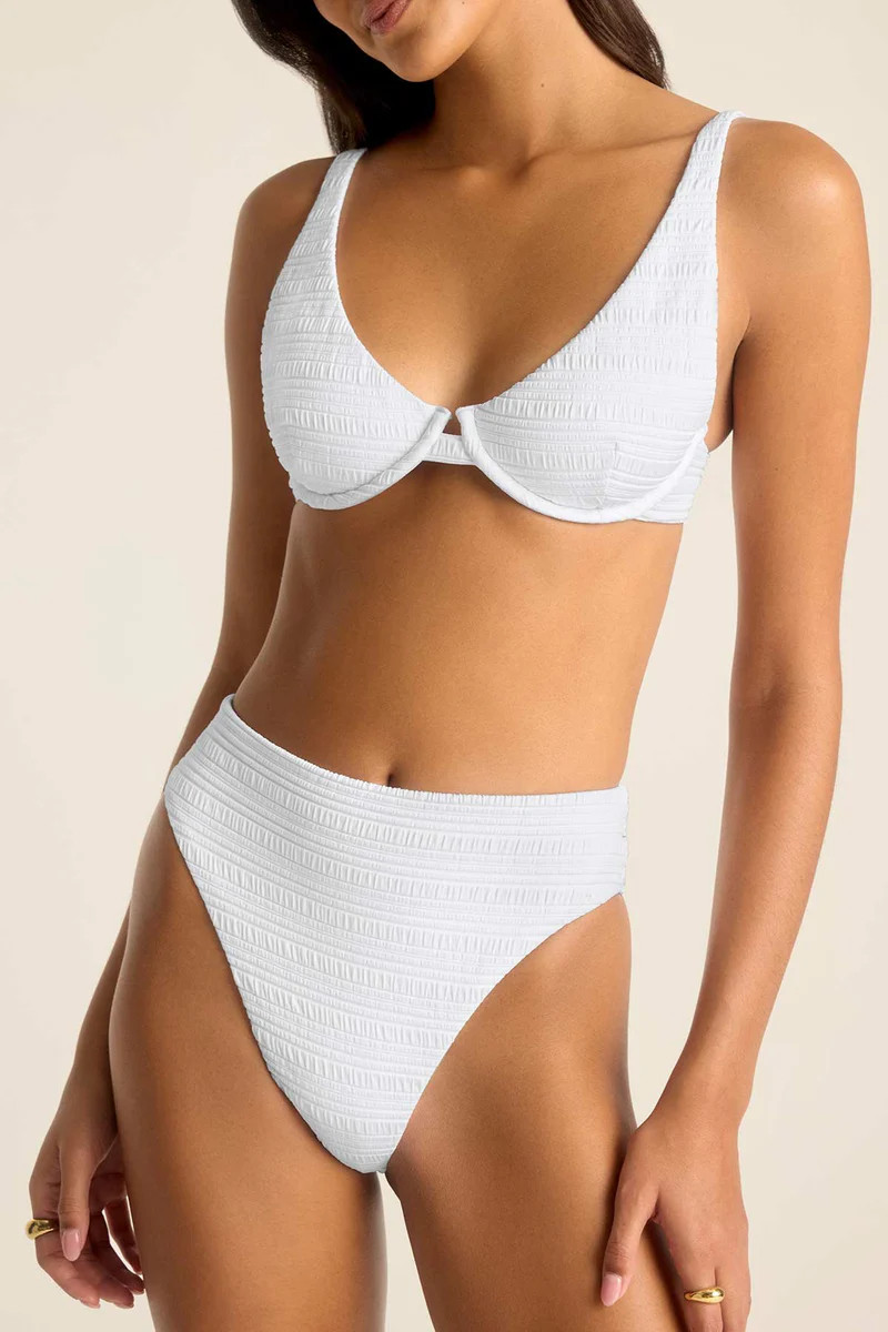 Rossi Underwire Top - White Seersucker Stripe | Vitamin A