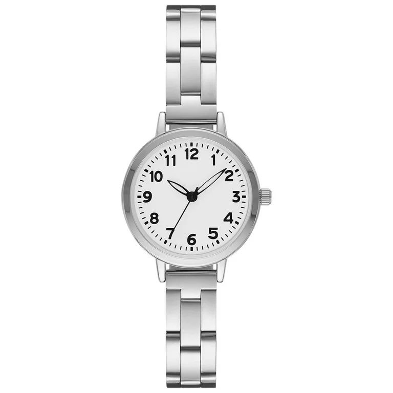 Time & Tru Women's Wristwatch: Silver Tone Bracelet Watch, Easy Read Dial (FMDOTT084) | Walmart (US)