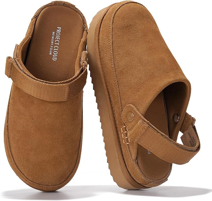 Project Cloud Genuine Leather Clogs for Women - Memory Foam Womens Clogs & Mules with Adjustable ... | Amazon (US)