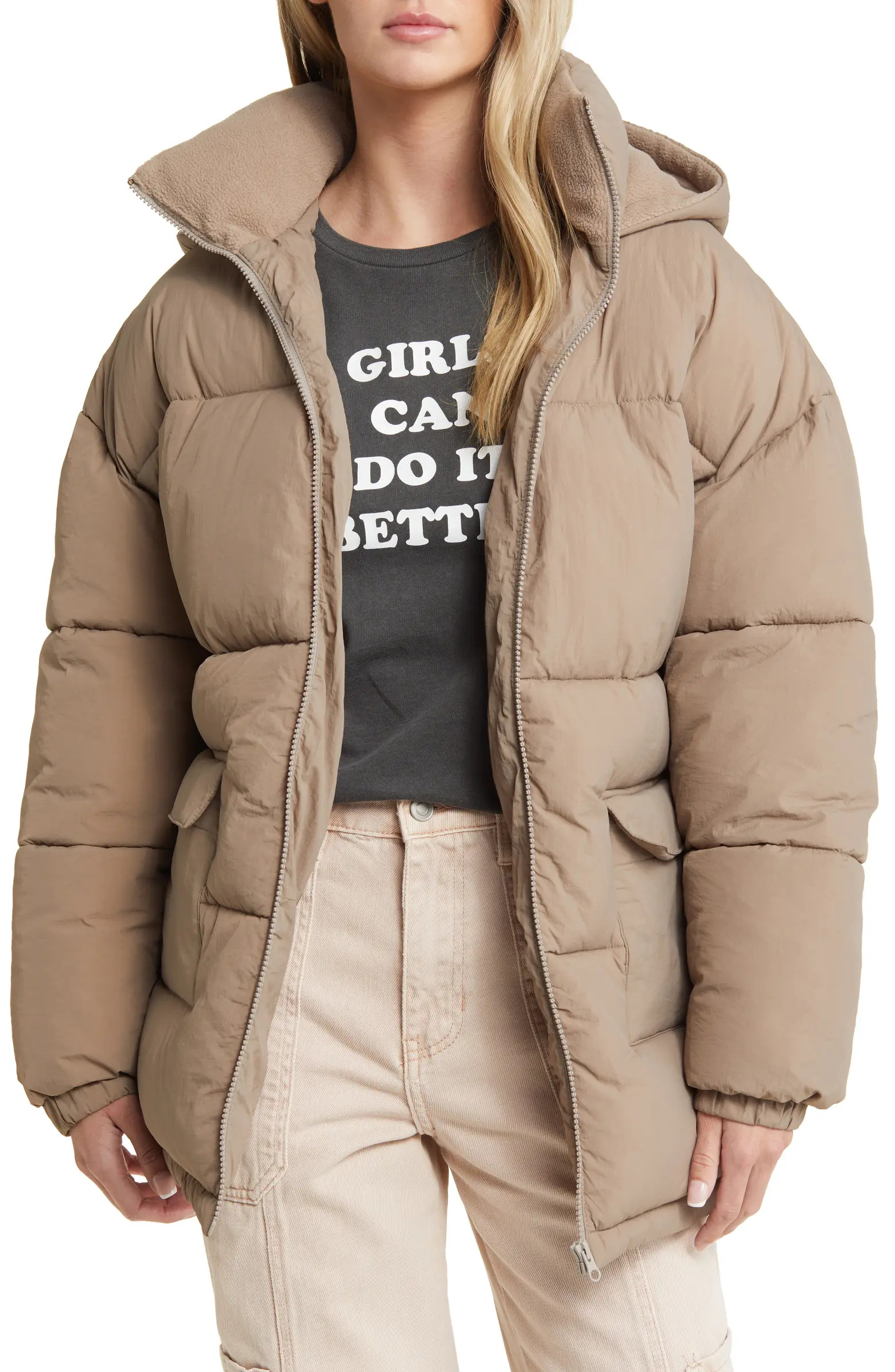 BP. Hooded Longline Puffer Jacket | Nordstrom | Nordstrom