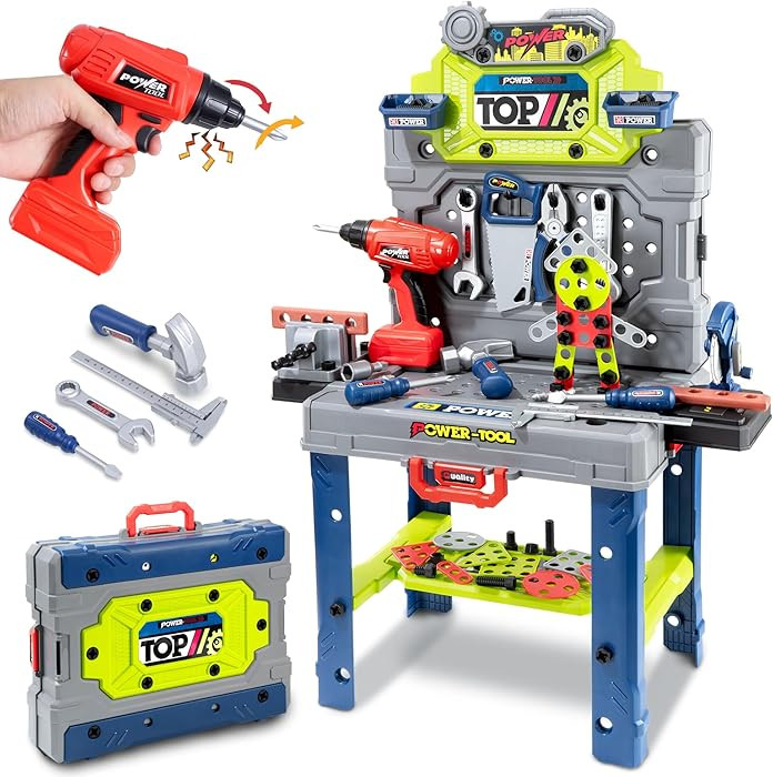 Kids Tool Kit，Kids Tool Bench STEM Engineering Playbench，32-inch Folding Workbench Set with 3... | Amazon (US)