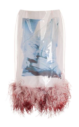 Vada Feather-Trimmed Overlaid Jersey Midi Skirt | Moda Operandi (Global)