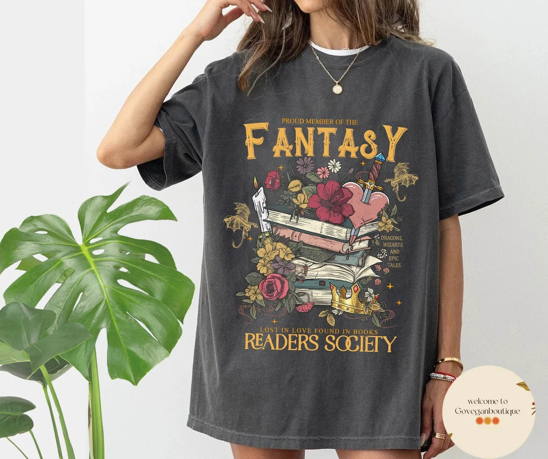 Fantasy Readers Society Comfort Colors Shirt, Romance Shirt, Readers Vintage, Reading Shirt, Gift... | Etsy (US)