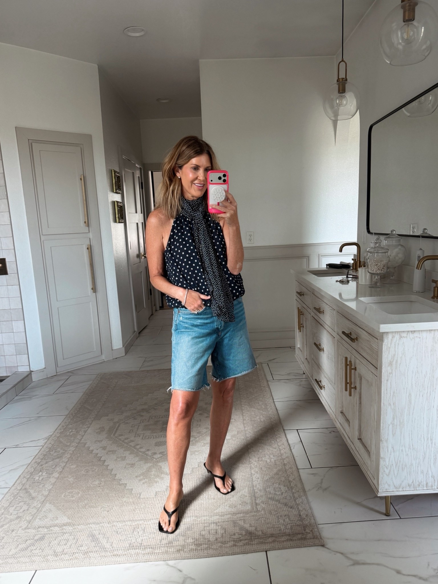 What I wore size medium top
Size 25 shorts (they run big) I sized down 2

#LTKOver40
