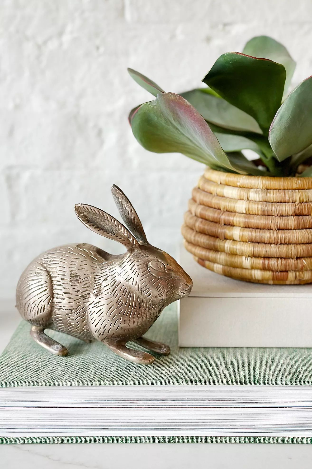 Old Flame Candle Co. Vintage Brass Etched Bunny | Anthropologie (US)