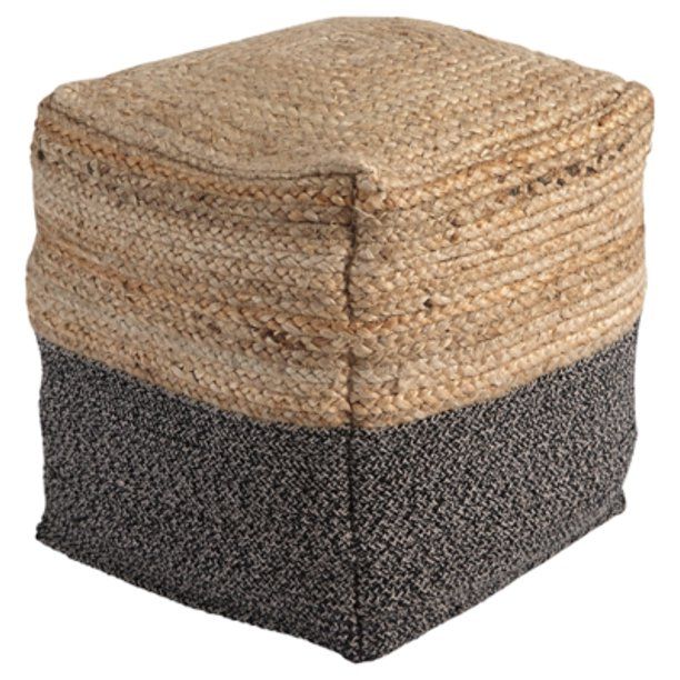 Signature Design by Ashley Sweed Valley Farmhouse Pouf 17.5 x 20.25, Light Brown and Black - Walm... | Walmart (US)