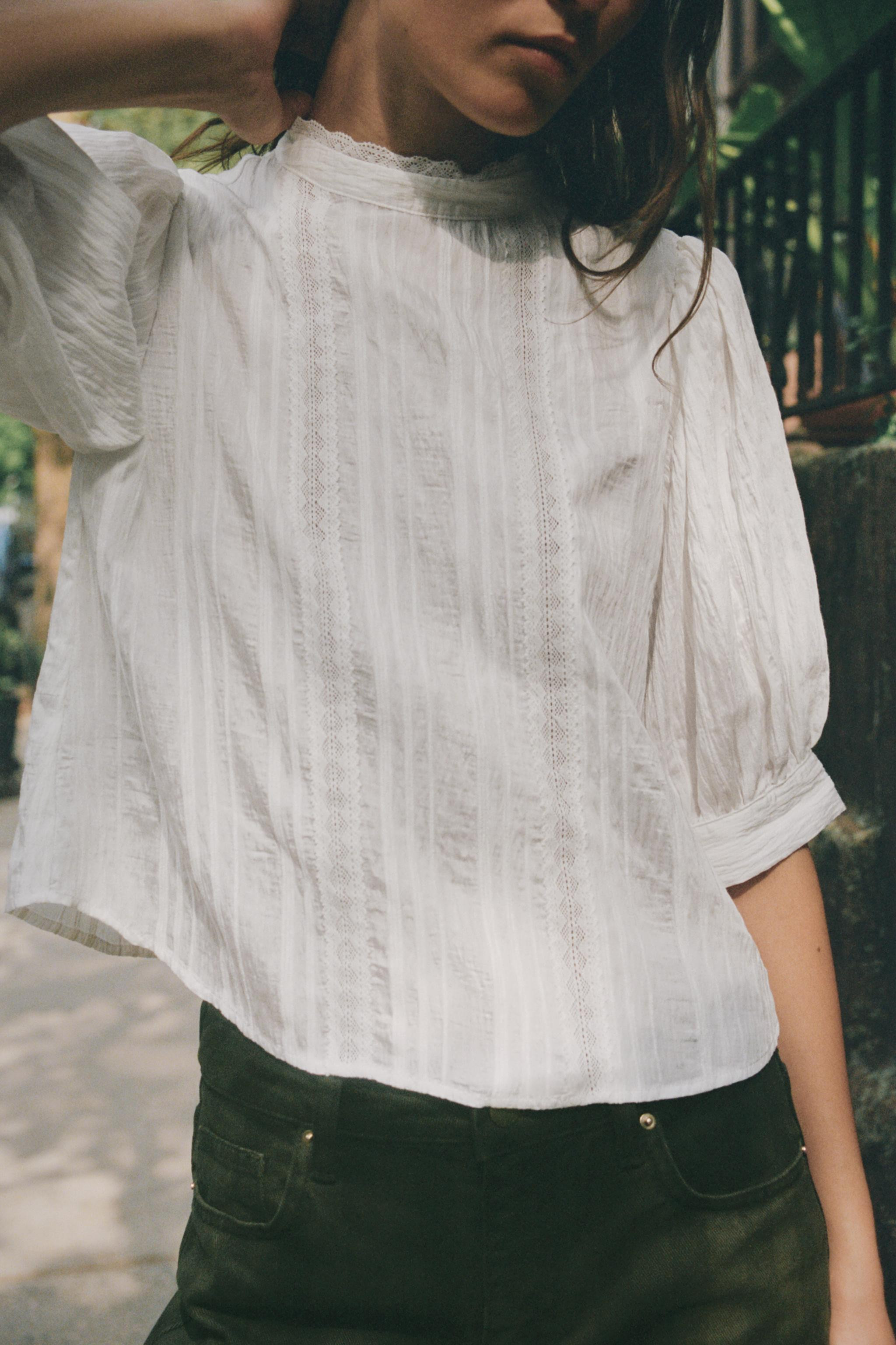 LACE ROMANTIC SHIRT | Zara UK