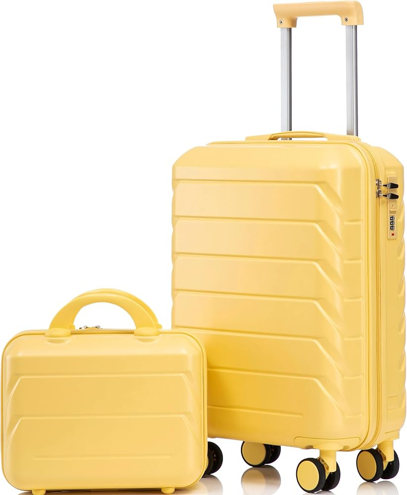 Hardshell Luggage, Lightweight Durable ABS Suitcase with Spinner Wheel, 14/20 | Amazon (US)