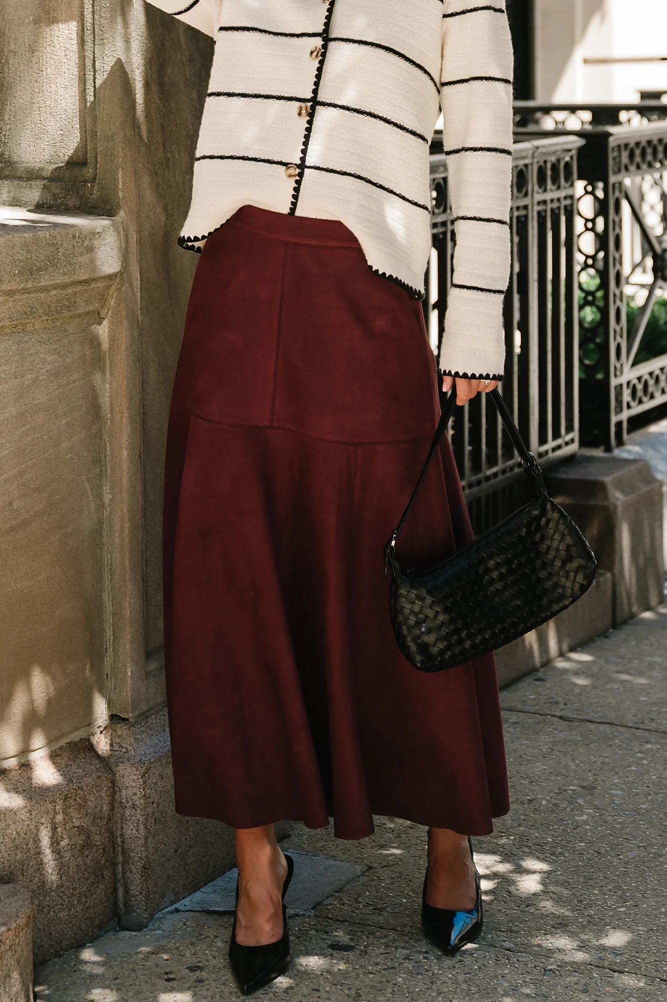 Tona Faux Suede Skirt | Mulberry | Baltic Born