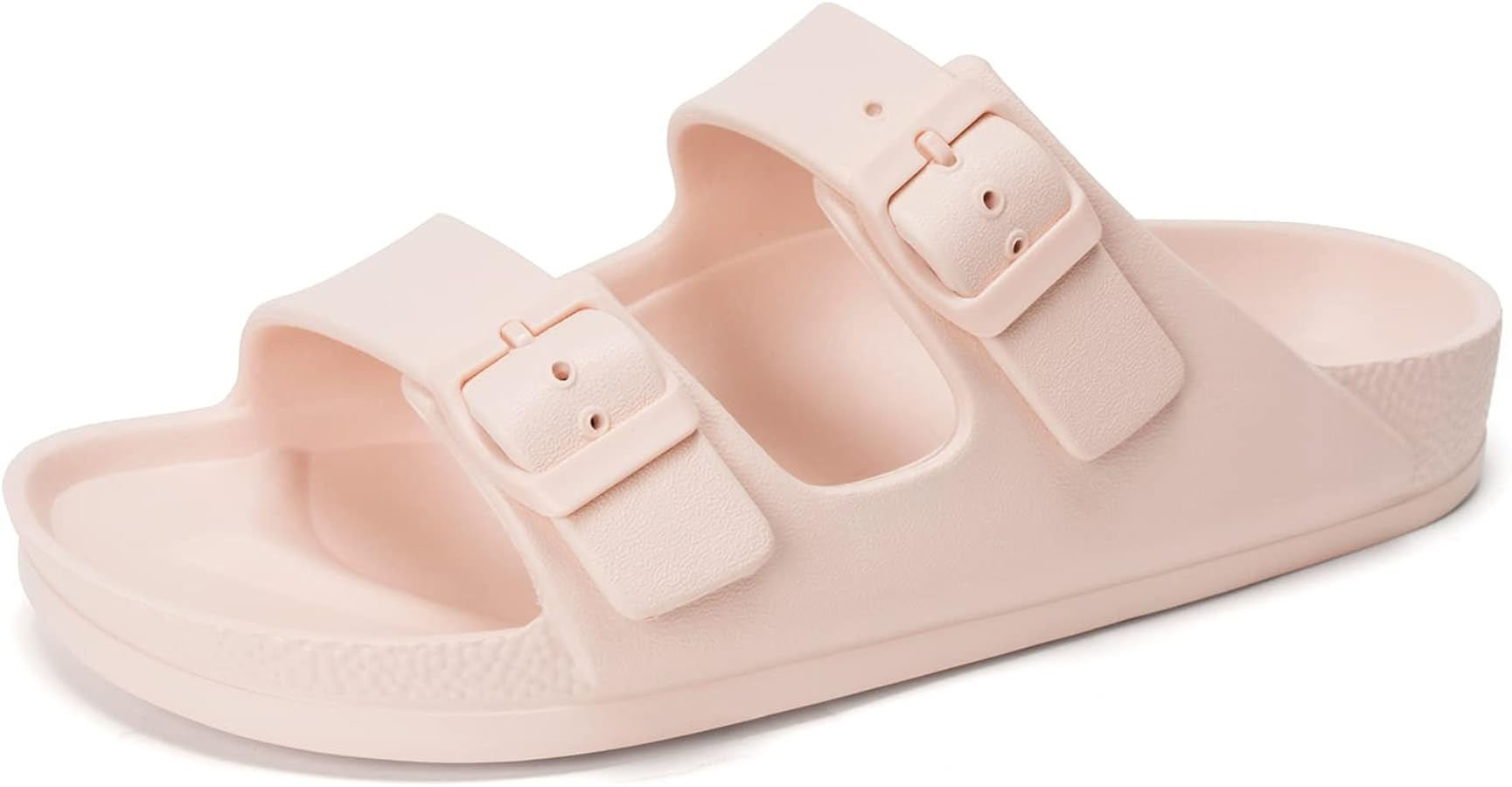 FUNKYMONKEY Women's Comfort Slides Double Buckle Adjustable EVA Flat Sandals | Amazon (US)