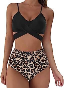 SUUKSESS Women Wrap Bikini Set Push Up High Waisted 2 Piece Swimsuits | Amazon (US)