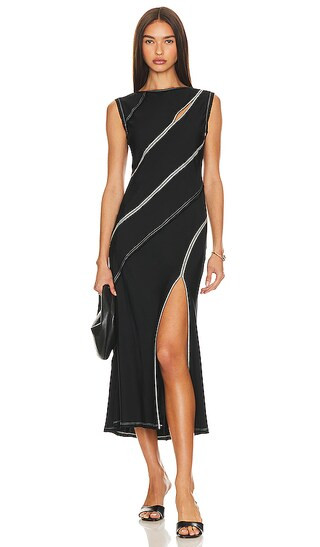 Emery Panel Maxi Dress in Black & Ivory | Revolve Clothing (Global)