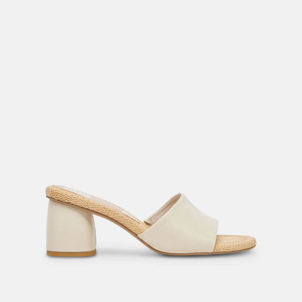 MINNY HEELS IVORY LEATHER | DolceVita.com