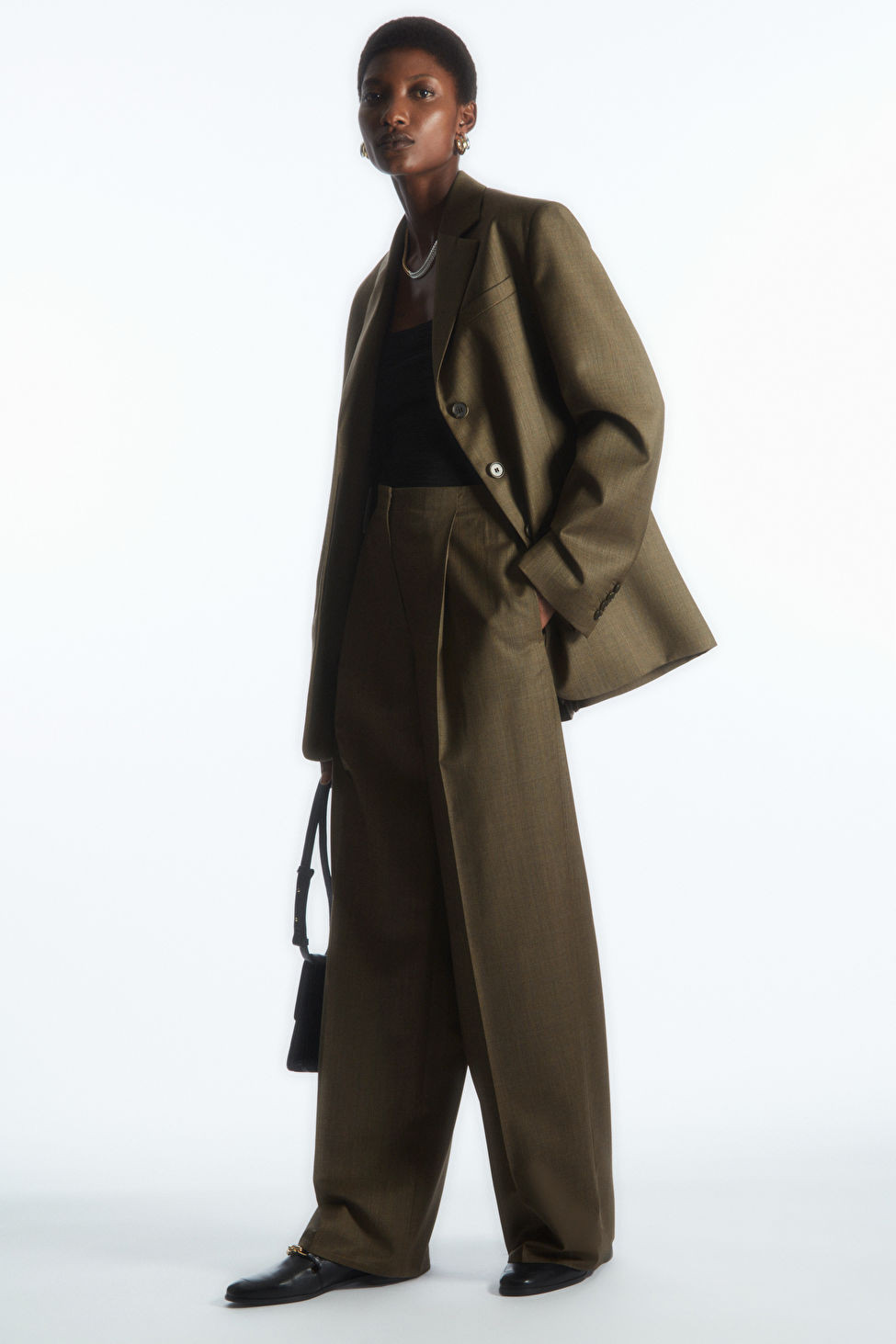 PLEATED WIDE-LEG WOOL TROUSERS | COS UK