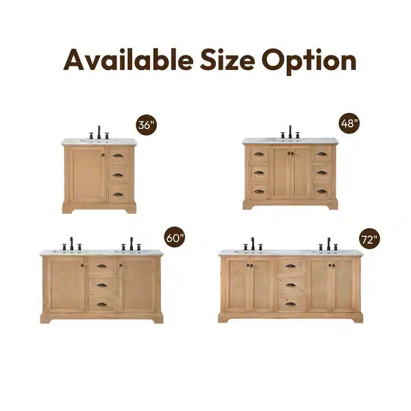 Hervas Bath Vanity with Natural Marble Top without Mirror | Bed Bath & Beyond