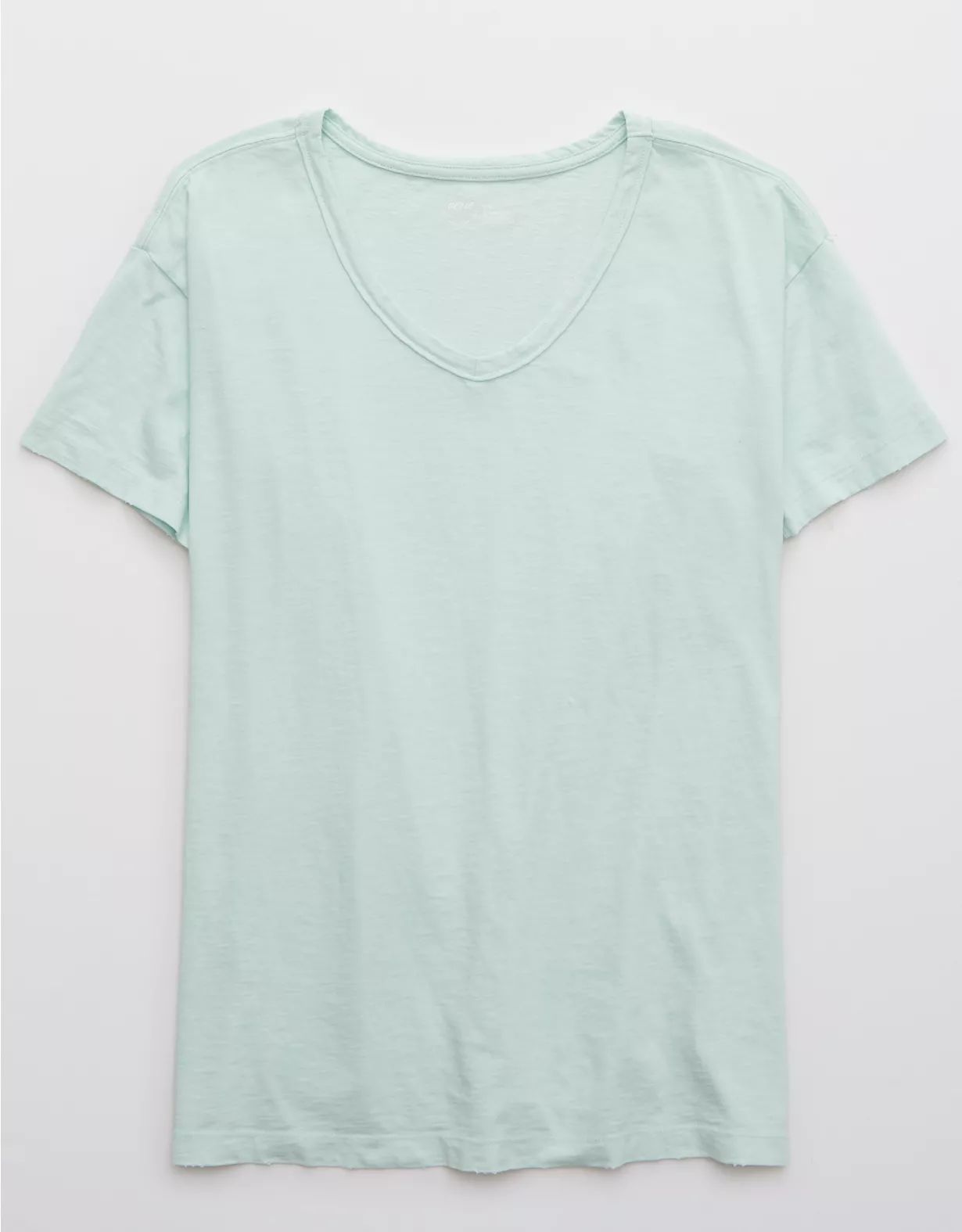 Aerie Distressed V Neck Oversized Boyfriend T-Shirt | American Eagle Outfitters (US & CA)