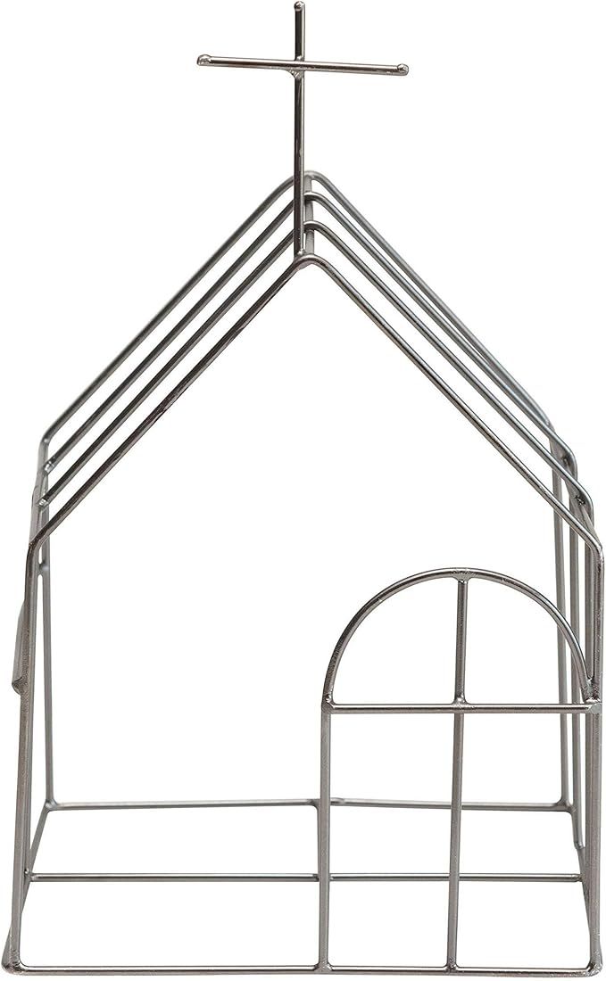 Creative Co-Op 6" L x 5-3/4"W x 10" H Metal Wire Church Figures and Figurines, Multi | Amazon (US)