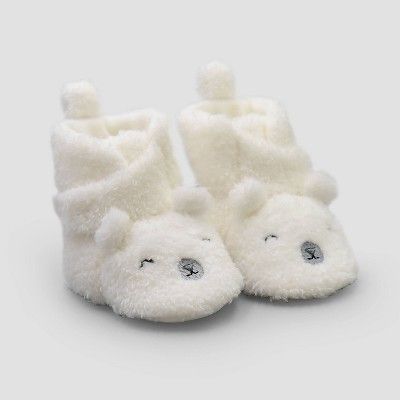 Baby Constructed Bear Bootie Slippers - Just One You® made by carter's White Newborn | Target